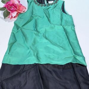 Kate Spade New York Dress Size 4 Green Black Rosita' Simply Cinema Jewels Shift